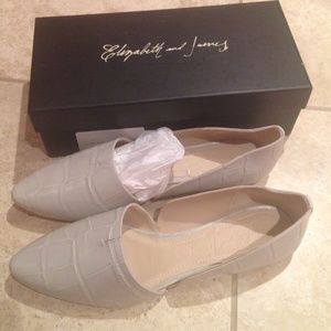 Elizabeth and James croc embossed flats